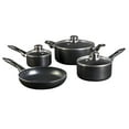 thumbnail interactive-video image 1 of Basic Essentials 7 Piece Nonstick Aluminum Cookware Pots Pans Set, Black, 1 of 9