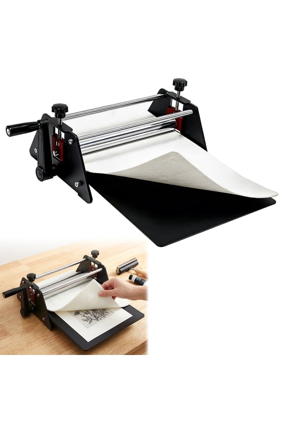 Basic Etching Printing Press for Printmaking with Felt & Base Plate, Fit for Etching, Embossing, Block, Monotype, Lithography, Relief Block Printing, Printing Size 11 ""L x 10"" W x 7.2 ""H