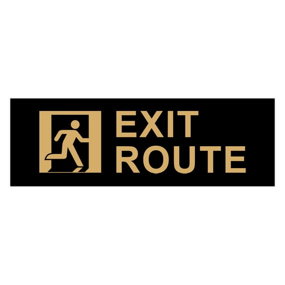 Basic Exit Route Sign (Black Gold) - Large