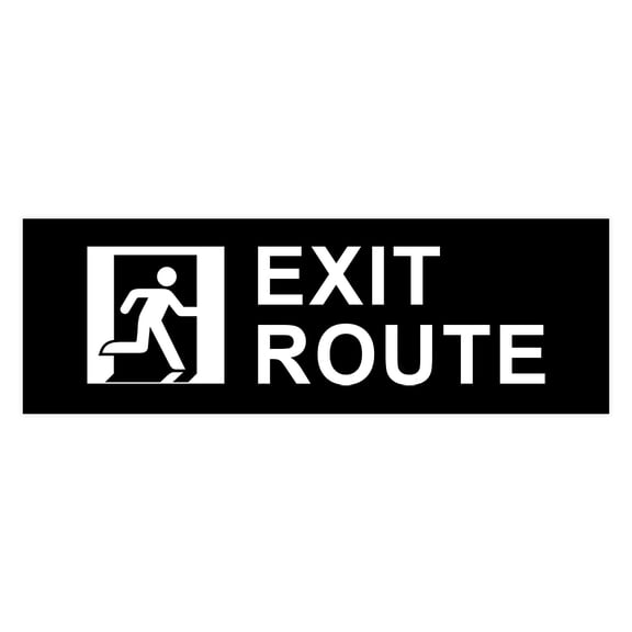 Basic Exit Route Sign (Black) - Small