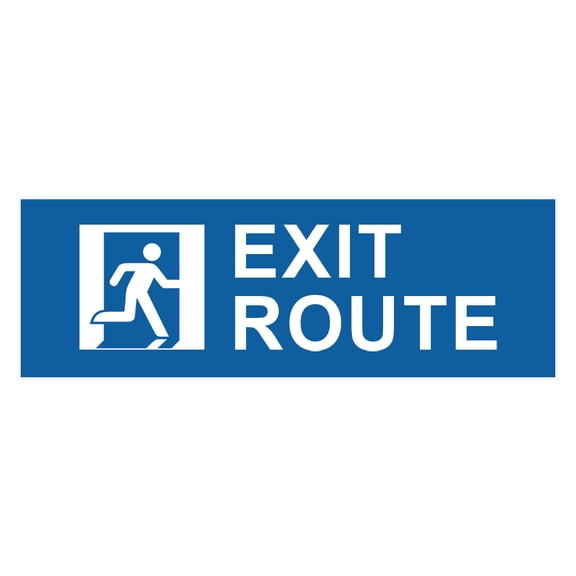 Basic Exit Route Sign (Blue) - Large