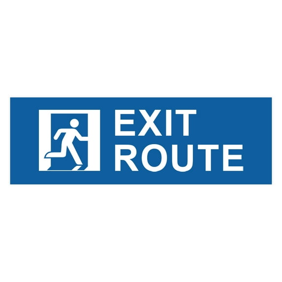 Basic Exit Route Sign (Blue) - Medium