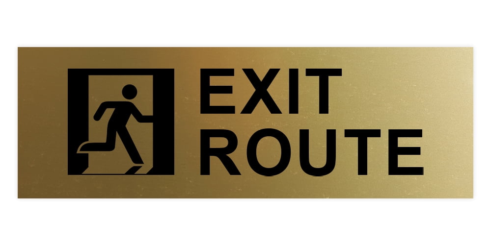 Basic Exit Route Sign (Brushed Gold) - Large - Walmart.com