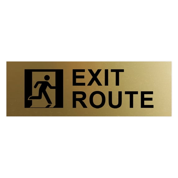 Basic Exit Route Sign (Brushed Gold) - Medium