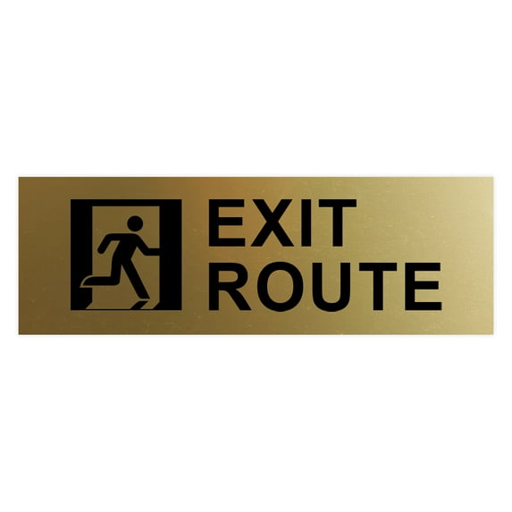 Basic Exit Route Sign (Brushed Gold) - Small