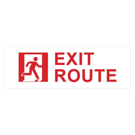 Basic Exit Route Sign (Navy Blue / White) - Small