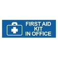 thumbnail image 1 of Basic First Aid Kit In Office Sign (Blue) - Medium, 1 of 5
