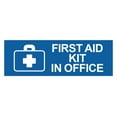 thumbnail image 1 of Basic First Aid Kit In Office Sign (Blue) - Small, 1 of 5