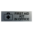 thumbnail image 1 of Basic First Aid Kit In Office Sign (Brushed Silver) - Large, 1 of 5