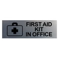thumbnail image 1 of Basic First Aid Kit In Office Sign (Brushed Silver) - Medium, 1 of 5