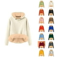 thumbnail image 1 of Basic Lined Hoodies for Women 2025 Fall Winter Long Sleeve Thick Hoodie Hooded Sweatshirt Pullover Tops, 1 of 5