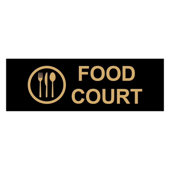 Basic Food Court Sign (Black /Gold) - Small