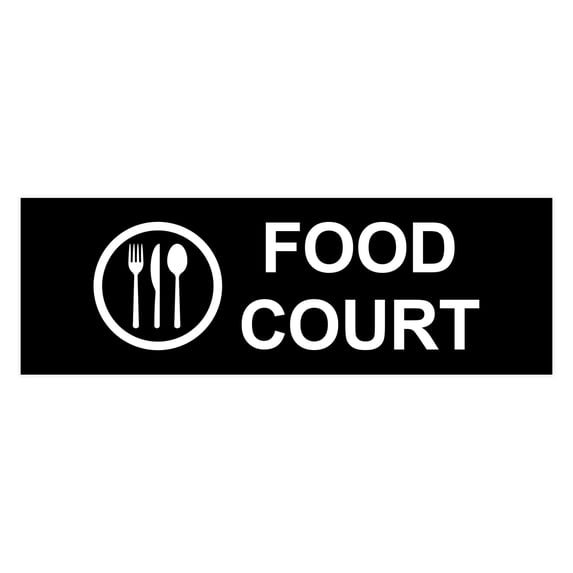 Basic Food Court Sign (Black) - Large