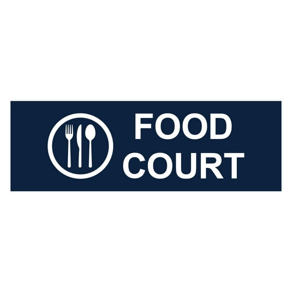 Basic Food Court Sign (Navy Blue / White) - Large