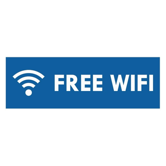 Basic Free Wifi Sign (Blue) - Large