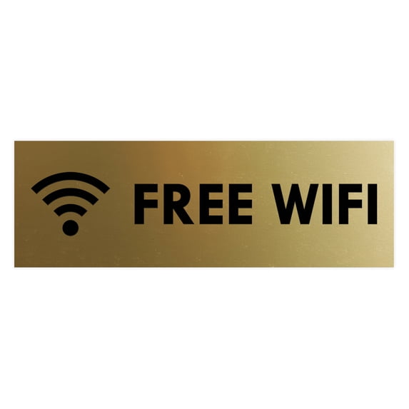 Basic Free Wifi Sign (Brushed Silver) - Large