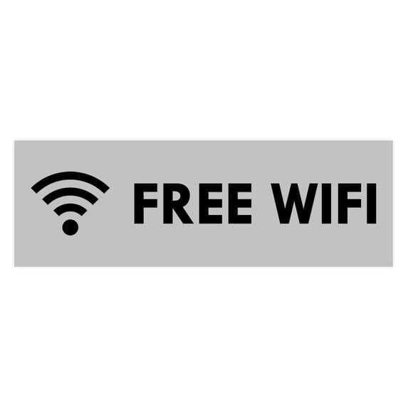 Basic Free Wifi Sign (Lt Gray) - Small