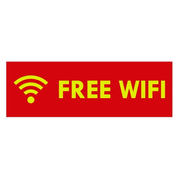 Basic Free Wifi Sign (Red/Yellow) - Medium