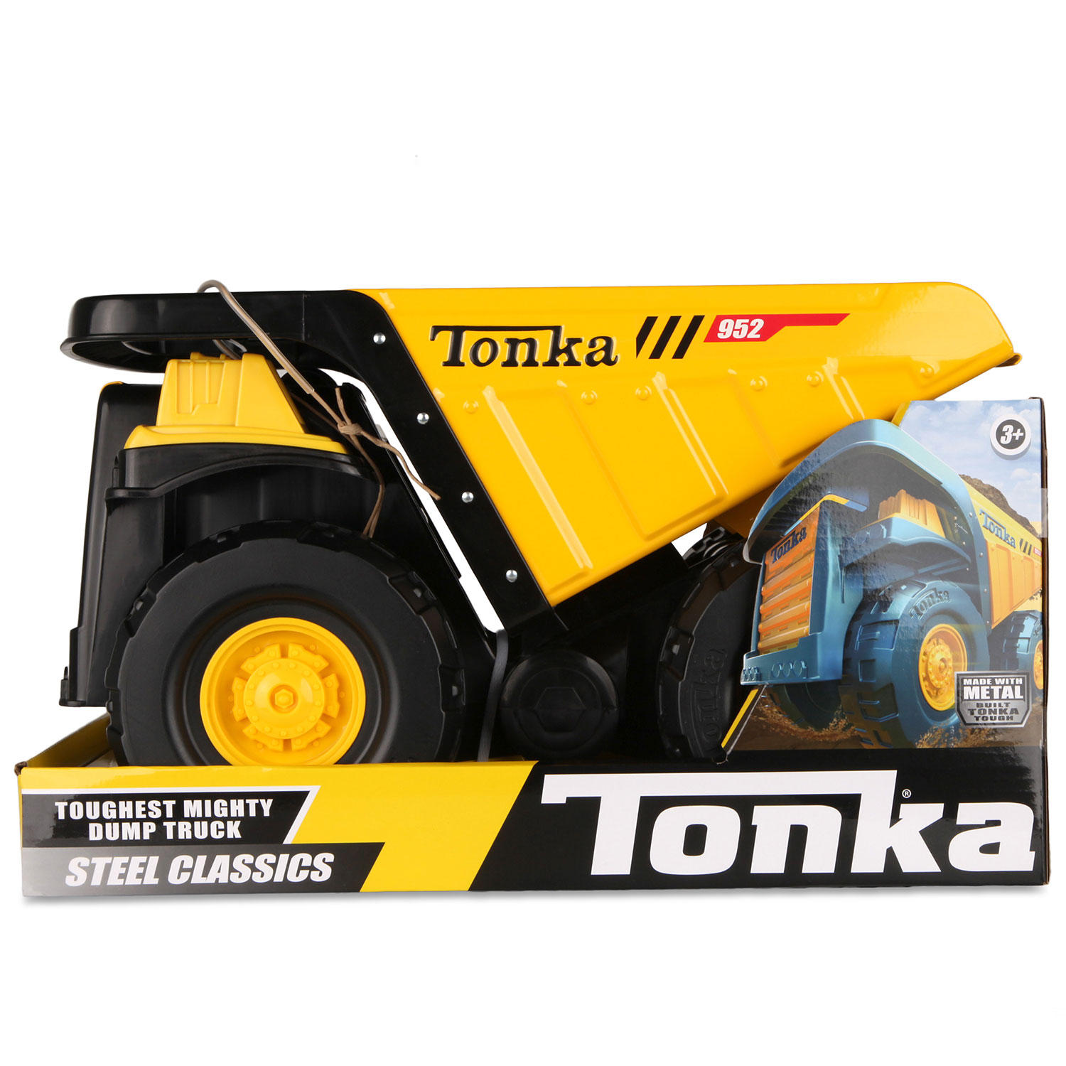 Basic Fun 06028 Tonka Steel Classics Toughest Mighty Dump Truck, Yellow - image 1 of 4