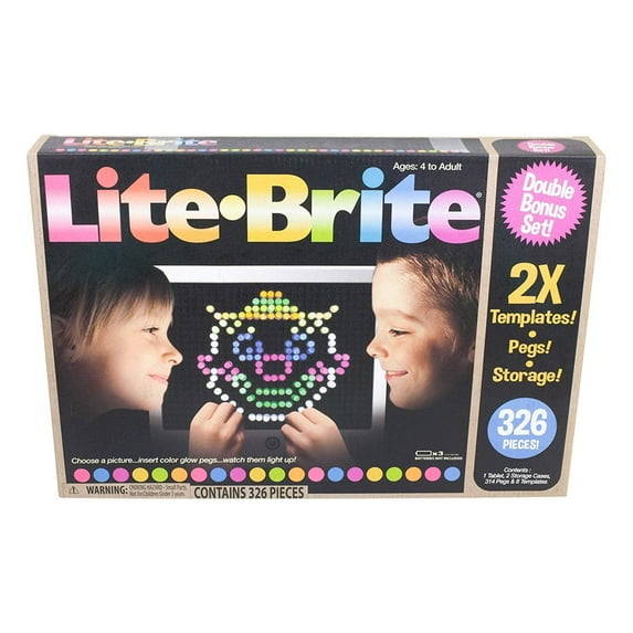 Basic Fun! Lite Brite Magic Screen Light Art Set, 314 Pegs, 8 Templates, Electronic Learning System