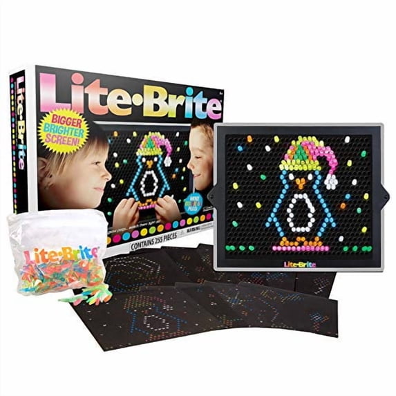 Basic Fun Lite-Brite Ultimate Value Retro Toy, Bigger and Brighter Screen, More Pegs and Templates, Storage Pouch, Gift for Girls and Boys, Ages 4+