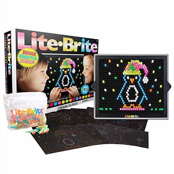 Basic Fun Lite-Brite Ultimate Value Retro Toy, Bigger and Brighter Screen, More Pegs and Templates, Storage Pouch, Gift for Girls and Boys, Ages 4+