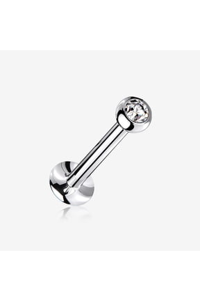 Basic Gem Ball Top Threadless Push-In Steel Labret
