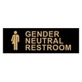 thumbnail image 1 of Basic Gender Neutral Restroom Sign (Black /Gold) - Small, 1 of 4