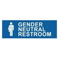 thumbnail image 1 of Basic Gender Neutral Restroom Sign (Blue) - Small, 1 of 4