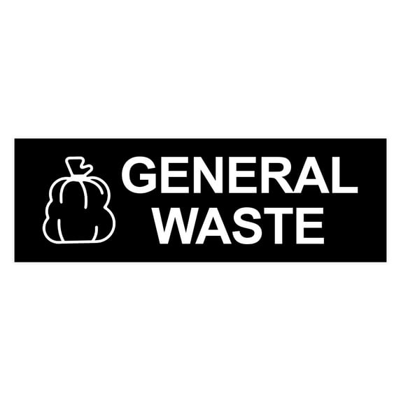 Basic General Waste Sign (Black) - Small