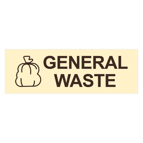 Basic General Waste Sign (Ivory/Dark Brown) - Large