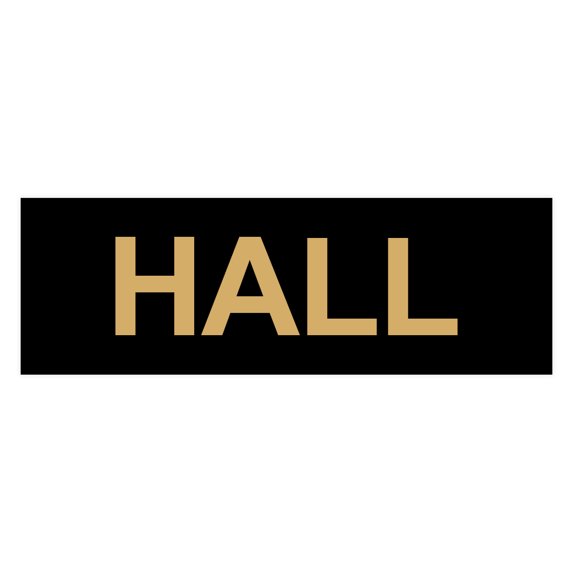 Basic Hall Sign (Black Gold) - Large