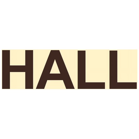 Basic Hall Sign (Ivory/Dark Brown) - Large