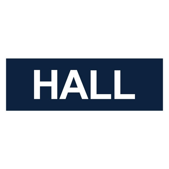 Basic Hall Sign (Navy Blue / White) - Large