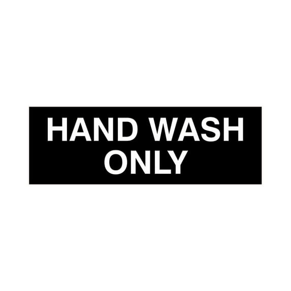 Basic Hand Wash Only Sign (Black) - Small