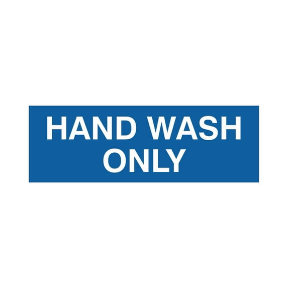 Basic Hand Wash Only Sign (Blue) - Medium
