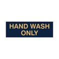 thumbnail image 1 of Basic Hand Wash Only Sign (Navy Blue/Gold) - Small, 1 of 5