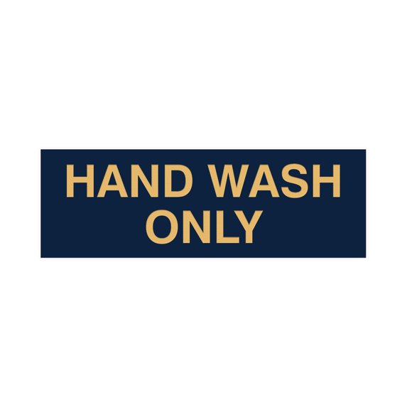 Basic Hand Wash Only Sign (Navy Blue/Gold) - Small