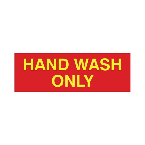 Basic Hand Wash Only Sign (Red/Yellow) - Medium