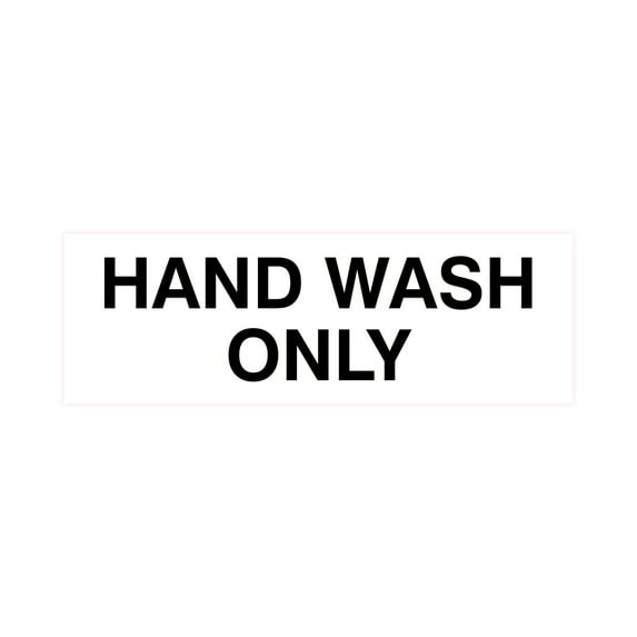 Basic Hand Wash Only Sign (White) - Large