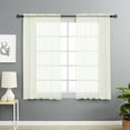 thumbnail image 1 of Kate Aurora Rod Pocket Sheer Curtains Ivory, 52” x 45” (2 Panels), 1 of 2