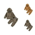 thumbnail image 1 of Basic Hoodie and Sweatpants 2 Piece Set for Little Boys Girls Fall Winter Casual Cute Plain Track Suit, 1 of 6