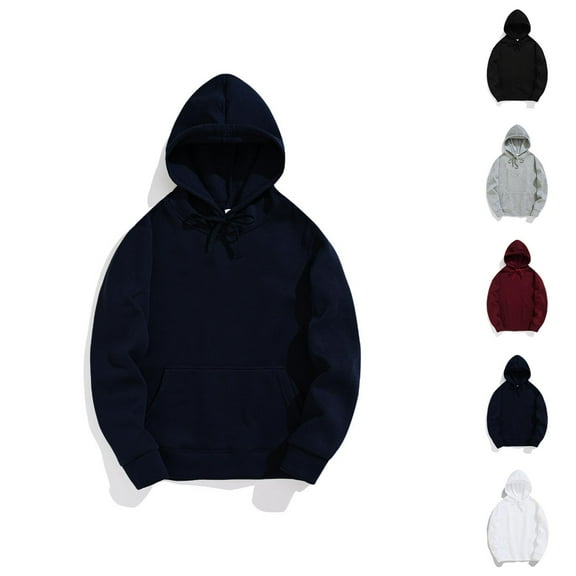 Basic Hoodie for Men 2025 Fall Winter Long Sleeve Casual Plain Hooded Sweatshirt with Pockets Pullover Tops