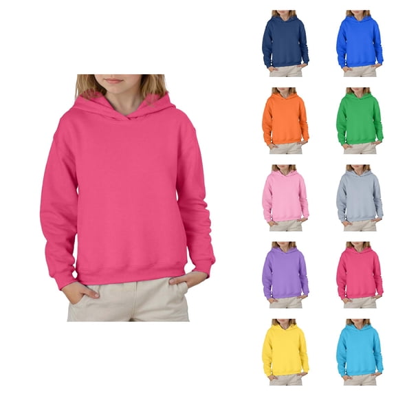 Basic Hoodies for Boys Girls Long Sleeve Casual Cute Plain Hooded Sweatshirt Kids Pullover Tops