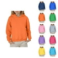thumbnail image 1 of Basic Hoodies for Boys Girls Long Sleeve Casual Cute Plain Hooded Sweatshirt Kids Pullover Tops, 1 of 5