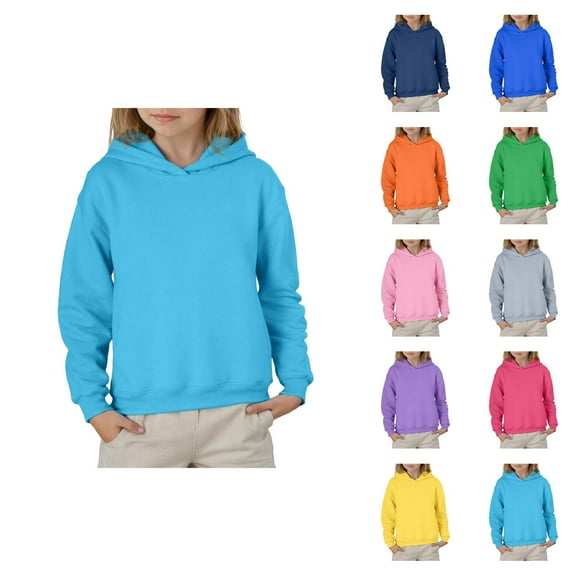 Basic Hoodies for Boys Girls Long Sleeve Casual Cute Plain Hooded Sweatshirt Kids Pullover Tops