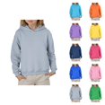 thumbnail image 1 of Basic Hoodies for Girls Boys Long Sleeve Casual Plain Hooded Sweatshirt Pullover Tops Fall Winter Kids Clothes 3-13 Years, 1 of 5