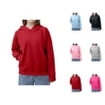 thumbnail image 1 of Basic Hoodies for Girls Long Sleeve Casual Plain Hooded Sweatshirt with Pockets Kids Girl Pullover Tops, 1 of 8