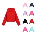 thumbnail image 1 of Basic Hoodies for Kids Long Sleeve Fall Winter Casual Plain Hooded Sweatshirt for Boys Girls Pullover Tops, 1 of 1