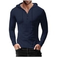 thumbnail image 1 of Basic Hoodies for Men Slim Fit Pullover Lightweight Sweatshirts Mens Casual Solid Color Long Sleeve Drawstring Hoodie Shirts, 1 of 7